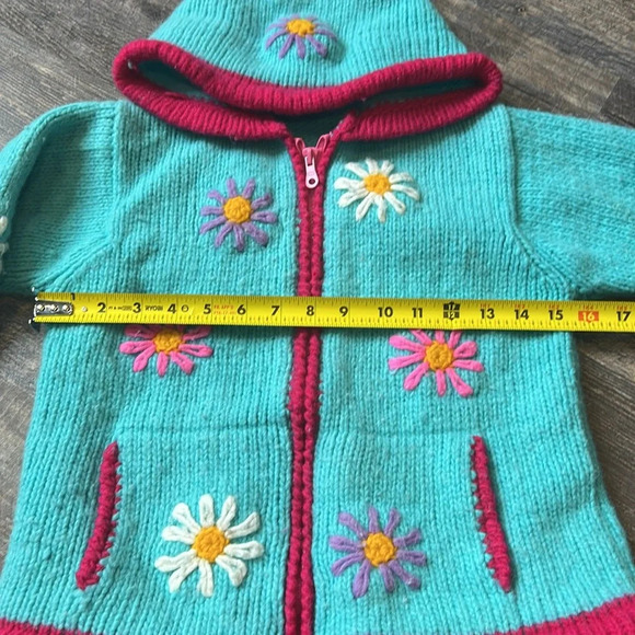 🧚 Beautiful vintage jacket zipper sweater with pockets handmade - Picture 6 of 14